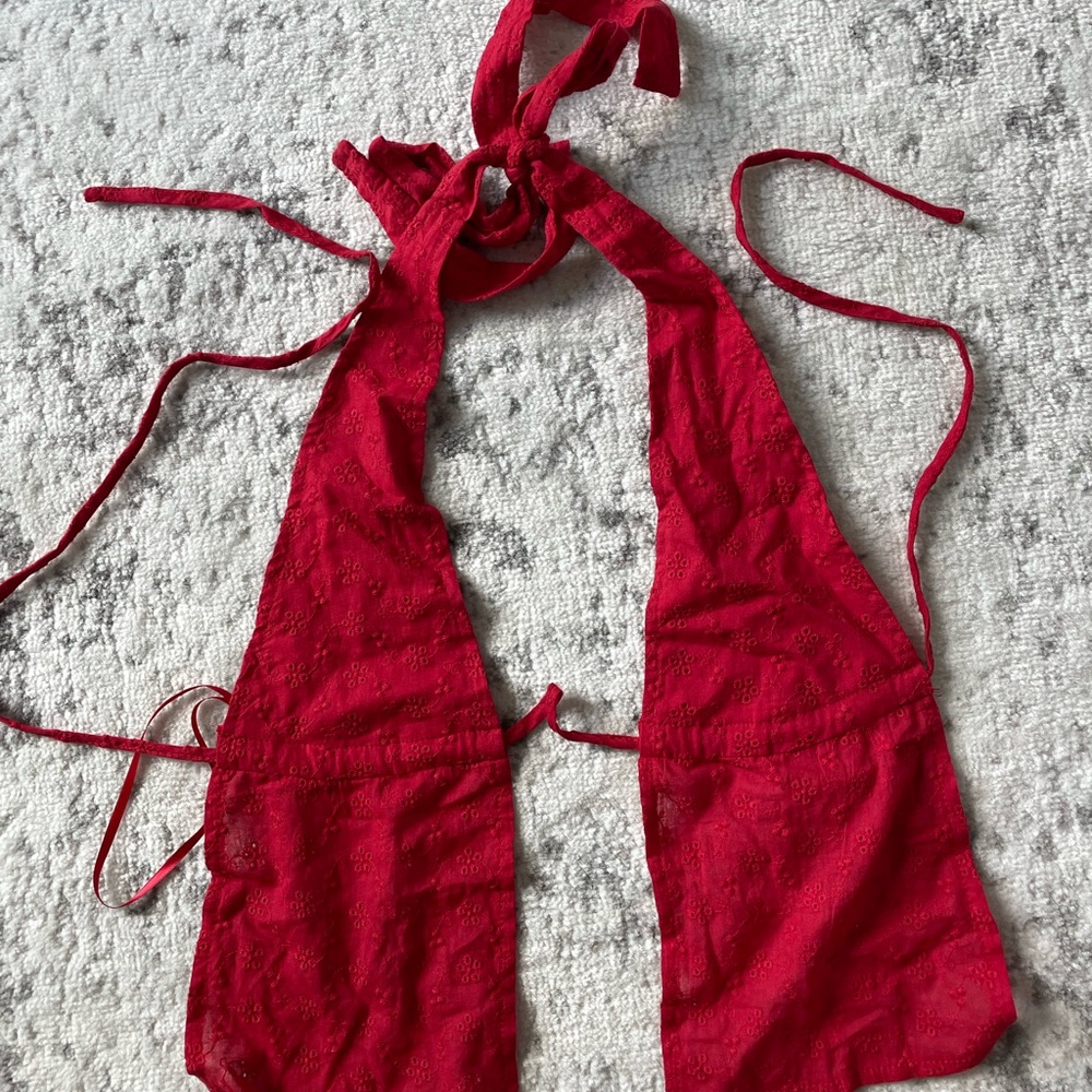 Edikted Red Lace Halter Tank Top